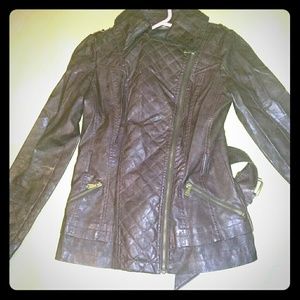 Guess Faux-Leather Moto Jacket